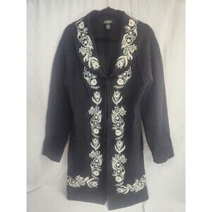 Peck & Peck Womens Cardigan Wool XL Y2K BOHO Festival